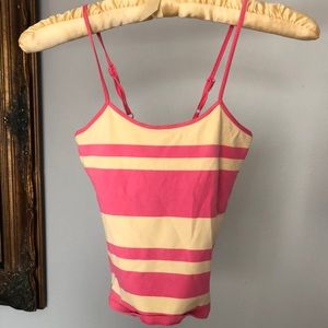 Intimate Classics Size SMALL yellow and pink striped spaghetti strap tank